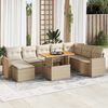 vidaXL Set de sof&aacute;s de jard&iacute;n con cojines 9 pzas rat&aacute;n sint&eacute;tico beige