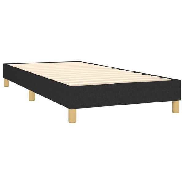 vidaXL Cama box spring con colch&oacute;n tela negro 90x200 cm