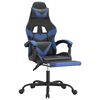 vidaXL Silla gaming con reposapi&eacute;s cuero sint&eacute;tico negro azul