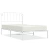vidaXL Estructura cama sin colch&oacute;n con cabecero metal blanco 107x203cm