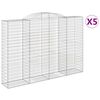 vidaXL Cestas de gaviones 5 uds forma de arco hierro 300x50x200/220 cm