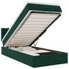 vidaXL Estructura de cama otomana con colch&oacute;n terciopelo verde oscuro
