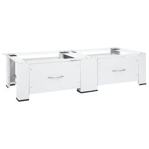 vidaXL Pedestal doble para lavadora y secadora con cajones blanco