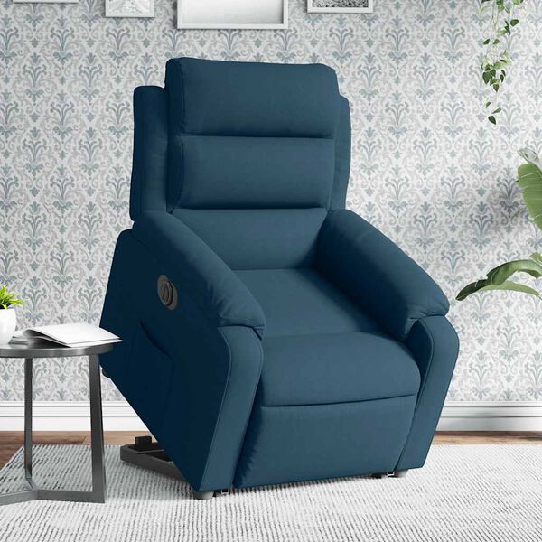vidaXL Sill&oacute;n el&eacute;ctrico reclinable elevable de terciopelo azul