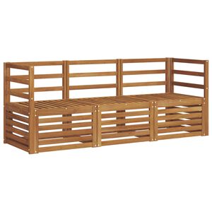 vidaXL Juegos de sof&aacute;s 3 uds. Natural Madera de Acacia S&oacute;lida
