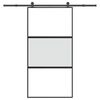 vidaXL Puerta corredera set herrajes vidrio templado aluminio