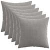 vidaXL Funda de almohada 6 pcs HEERLEN Gris Claro 40 x 40 cm pana