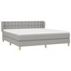 vidaXL Cama box spring con colch&oacute;n tela gris claro 160x200 cm
