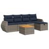 vidaXL Set de muebles de jard&iacute;n 6 pzas y cojines rat&aacute;n sint&eacute;tico gris