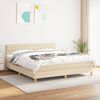 vidaXL Cama box spring con colch&oacute;n tela color crema 180x200 cm