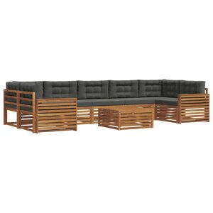 vidaXL Conjunto de sof&aacute;s de exterior 8 pcs Natural y Antracita