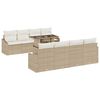 vidaXL Conjunto de sof&aacute; de jard&iacute;n 9 uds. Beige rat&aacute;n sint&eacute;tico