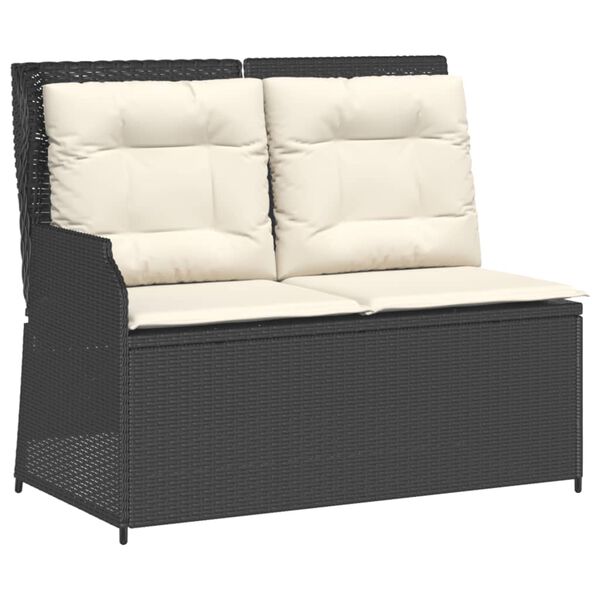 vidaXL Set muebles de jard&iacute;n 6 piezas y cojines rat&aacute;n sint&eacute;tico negro
