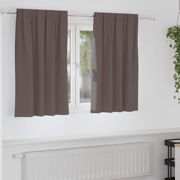 vidaXL Cortinas Opacas con Anillas 2 pcs Marr&oacute;n Oscuro 140 x 140 cm