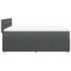 vidaXL Cama box spring con colch&oacute;n tela gris oscuro 160x200 cm