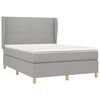vidaXL Cama box spring con colch&oacute;n tela gris claro 140x190 cm