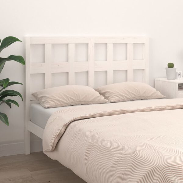 vidaXL Cabecero de cama madera maciza de pino blanco 205,5x4x100 cm