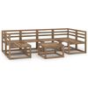 vidaXL Muebles de jard&iacute;n 7 pzas cojines madera pino impregnada marr&oacute;n