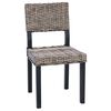 vidaXL Silla de comedor 2 pcs Lavado negro 46 x 55 x 84 cm Rat&aacute;n Kubu