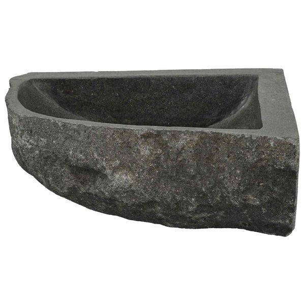 vidaXL Lavabo Gris (30-37) x (30-37) x 12 cm Piedra del R&iacute;o