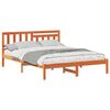 vidaXL Estructura de cama con cabecera Marr&oacute;n cera 140 x 200 cm