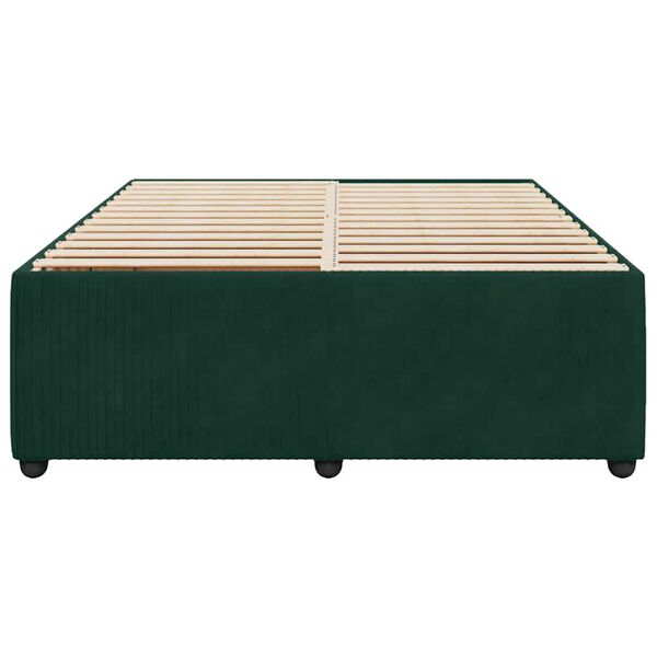 vidaXL Estructura cama sin colchón terciopelo verde oscuro 140x200 cm