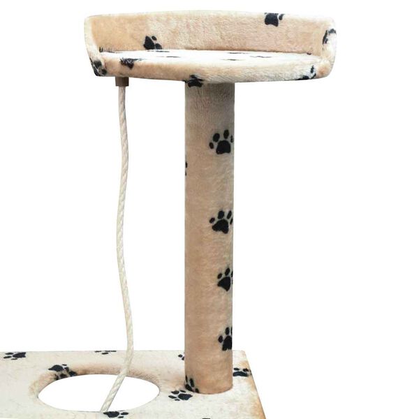vidaXL Rascador para gatos poste rascador de sisal 150cm huellas beige