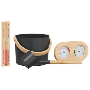 vidaXL Juego de Accesorios de Sauna 4 uds. Negro