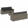vidaXL Set de sof&aacute;s de jard&iacute;n 7 piezas con cojines rat&aacute;n PE gris
