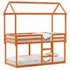 vidaXL Cama litera con techo madera maciza pino marr&oacute;n 80x200 cm