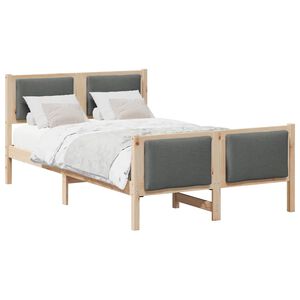vidaXL Estructura de cama con cabecera Gris oscuro 120 x 200 cm tela