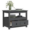 vidaXL Mesa de centro de madera maciza de pino gris 71x49x55 cm