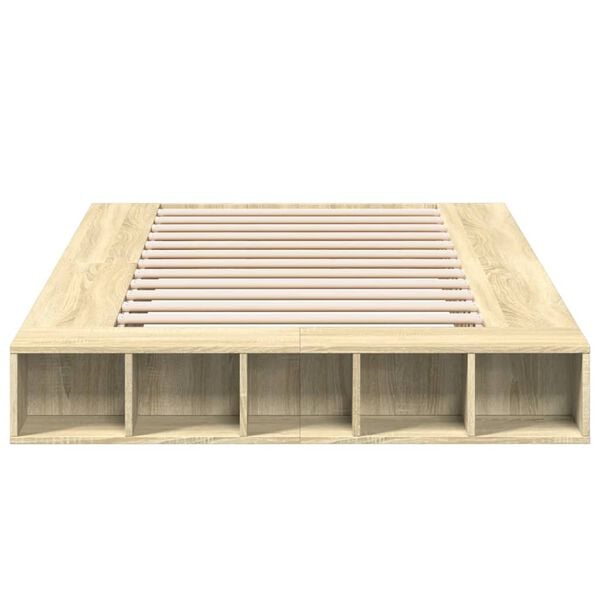 vidaXL Estructura de cama madera de ingenier&iacute;a roble Sonoma 120x200 cm