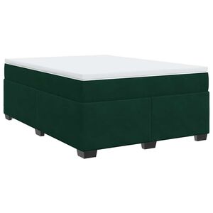 vidaXL Cama box spring con colch&oacute;n terciopelo verde oscuro 140x200 cm
