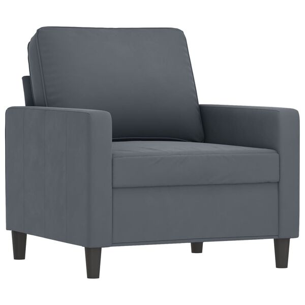 vidaXL Sillón de terciopelo gris oscuro 60 cm