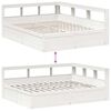 vidaXL Cama con estanter&iacute;a sin colch&oacute;n madera maciza blanca 140x200 cm