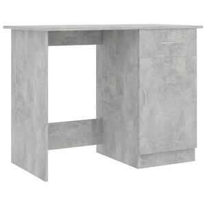 vidaXL Escritorio de madera contrachapada gris hormig&oacute;n 100x50x76 cm