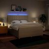 vidaXL Cama box spring con colch&oacute;n tela color crema 180x200 cm