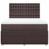 vidaXL Cama box spring con colch&oacute;n tela marr&oacute;n oscuro 140x190 cm