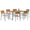 vidaXL Conjunto de Comedor de Jardín 7 pcs Gris