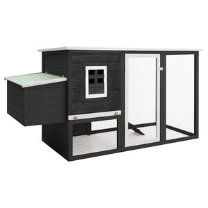 vidaXL Gallinero con 1 jaula para huevos madera gris