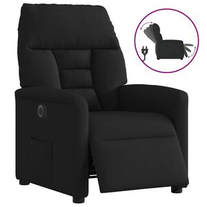 vidaXL Sill&oacute;n reclinable el&eacute;ctrico de tela negro