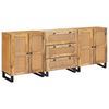 vidaXL Aparador 3 uds. 180 x 33 x 75 cm Madera de mango maciza Marr&oacute;n