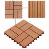 vidaXL Tile de Decking 11 pcs Teca 30 x 30 cm WPC