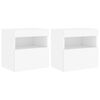vidaXL Muebles de TV de pared con luces LED 2 uds blanco 40x30x40 cm