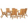 vidaXL Juego de comedor de jard&iacute;n 7 piezas madera maciza de teca