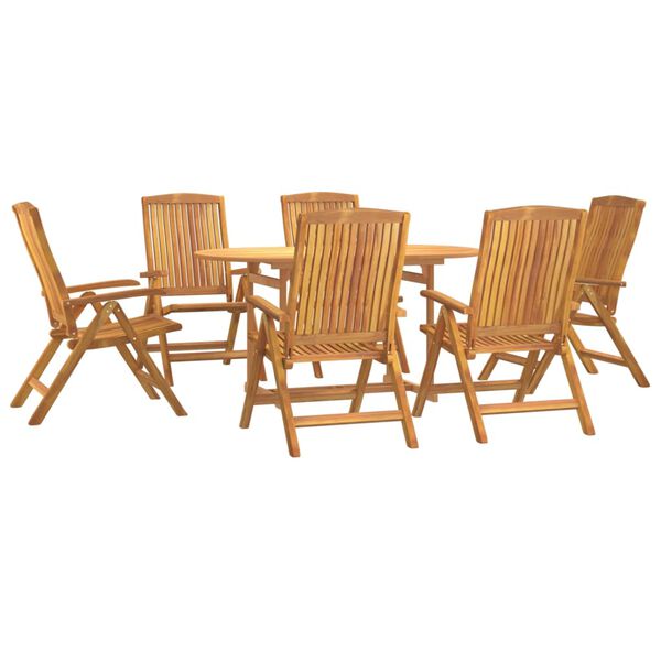 vidaXL Juego de comedor de jard&iacute;n 7 piezas madera maciza de teca