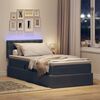 vidaXL Cama con almacenamiento y LED con LED Gris oscuro 90 x 190 cm