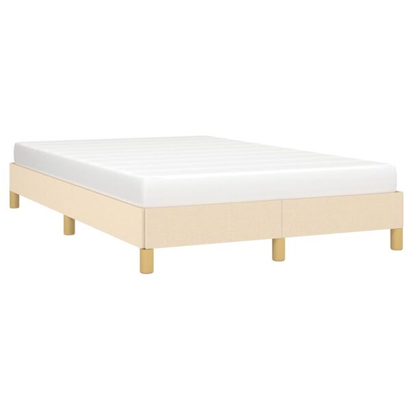 vidaXL Estructura de cama sin colch&oacute;n tela crema 120x190 cm