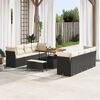 vidaXL Conjunto de sof&aacute; de jard&iacute;n 11 pcs Negro y crema rat&aacute;n sint&eacute;tico